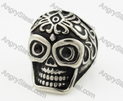 Stainless Steel Skull Ring KJR540004