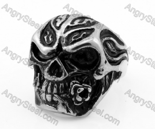 Stainless Steel Skull Ring KJR540009