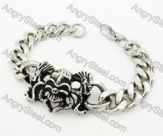 Stainless Steel Skull Bracelet KJB540058