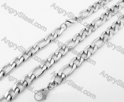 Stainless Steel Figaro Chain Set KJS540001