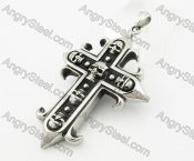 Stainless Steel Skull Cross Pendant KJP570018