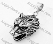 Large Stainless Steel Wolf Pendant KJP640019