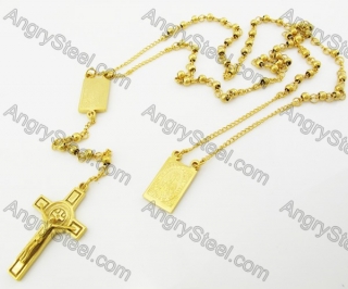 Stainless Steel Cross Beads Chain KJN100092