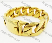 Gold Plating Large Steel Bracelet KJB550047