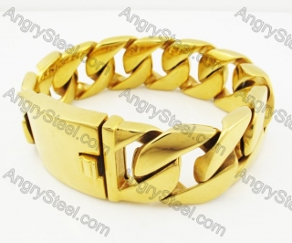 Gold Plating Large Steel Bracelet KJB550047