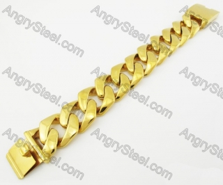 Gold Plating Large Stainless Steel Bracelet KJB550049