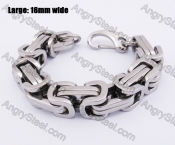 250mm long 16mm wide Large Stainless Steel Bracelet KJB550809S