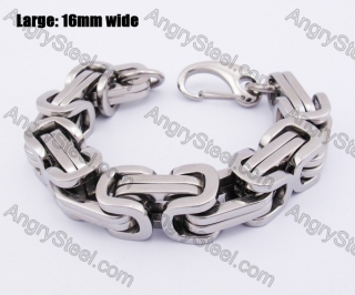 250mm long 16mm wide Large Stainless Steel Bracelet KJB550809S