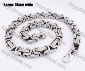 740mm long 16mm wide Large Steel Necklace KJN550809S