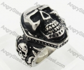 Stainless Steel Skull Ring KJR680012