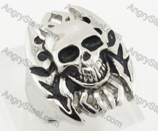 Stainless Steel Skull Ring KJR680013