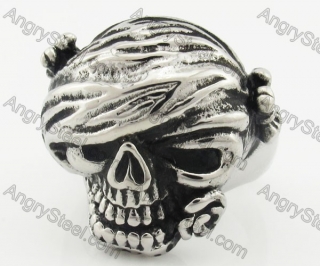 Stainless Steel Skull Ring KJR680014