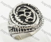 Stainless Steel Skull Ring KJR680025