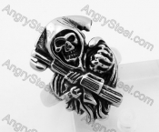 Stainless Steel Witch Sickle Ring KJR350327