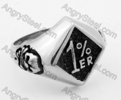 Stainless Steel One Percent Biker Ring KJR350329