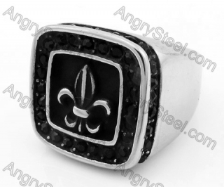 Stainless Steel Fleur De Lis Ring KJR350331