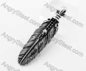 Stainless Steel Skull Feather Pendant KJP350221