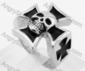 Stainless Steel Iron Cross Skull Ring KJR330159