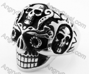 Stainless Steel Skull Ring KJR330165