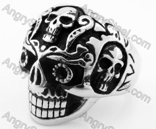 Stainless Steel Skull Ring KJR330165