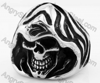 Stainless Steel Skull Ring KJR330189