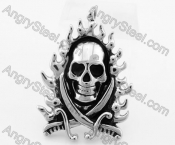 Stainless Steel Flames Skull Pendant KJP330143