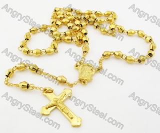 Steel Beads Chain with Cross Necklace KJN750005