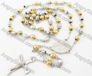 Steel Beads Chain with Cross Necklace KJN750007