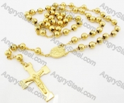 Steel Beads Chain with Cross Necklace KJN750008