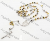 Steel Beads Chain with Cross Necklace KJN750009