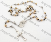 Steel Beads Chain with Cross Necklace KJN750011