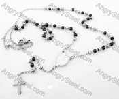 Steel Beads Chain with Cross Necklace KJN750015