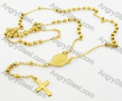 Steel Beads Chain with Cross Necklace KJN750016