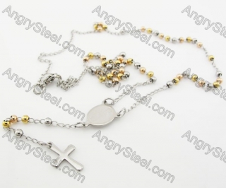 Steel Beads Chain with Cross Necklace KJN750017