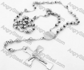 Steel Beads Chain with Cross Necklace KJN750020