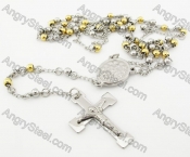 Steel Beads Chain with Cross Necklace KJN750021