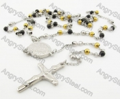 Steel Beads Chain with Cross Necklace KJN750022