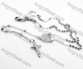 Steel Beads Chain with Cross Necklace KJN750026