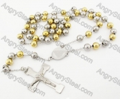 Steel Beads Chain with Cross Necklace KJN750031