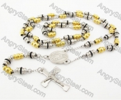 Steel Beads Chain with Cross Necklace KJN750034