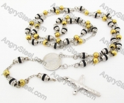 Steel Beads Chain with Cross Necklace KJN750035