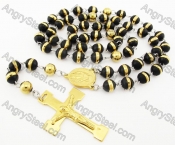 Steel Beads Chain with Cross Necklace KJN750040