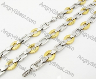 Steel Bracelet and Necklace Set KJS750005