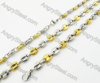 Steel Bracelet and Necklace Set KJS750006