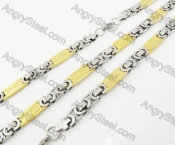 Steel Bracelet and Necklace Set KJS750010