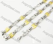 Steel Bracelet and Necklace Set KJS750012