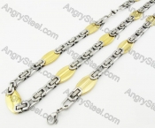 Steel Bracelet and Necklace Set KJS750020