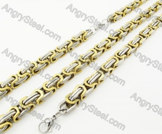 9mm Steel Bracelet and Necklace Set KJS750022