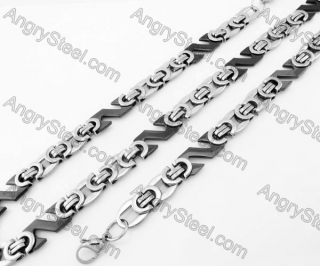 Steel Bracelet and Necklace Set KJS750023