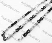 Steel Bracelet and Necklace Set KJS750028